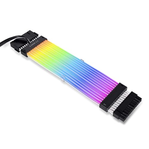 Lian Li Strimer Plus V2 24 Pin (PW24-PV2) -Addressable RGB Power Extension Cable (Strimer L-Connect 3.0 Controller Included) - for Motherboard Connector, PW24-PV2 BLACK - Cable - 24 pins