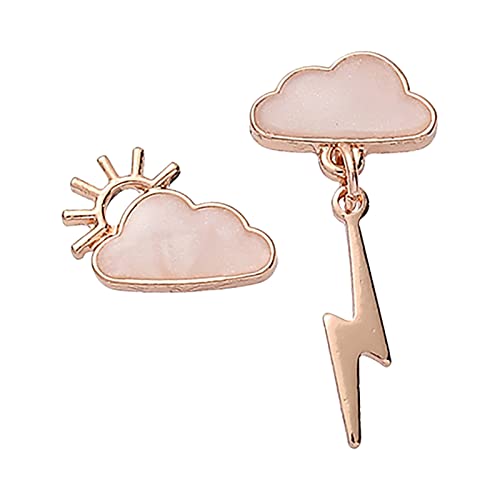 DIYANMMY Cute Cloud Asymmetrical Earrings Simple Rose Stud Earrings