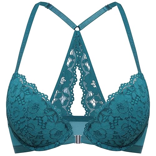 Women's Front Closure Lace Push-Up Racerback