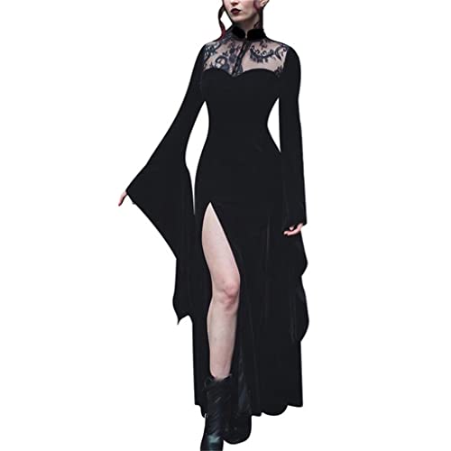 Insgoth Goth Dress for Women Fashion Alt Gothic Punk Trendy Dresses - Black 5 - Small