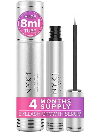 AMAZING Eyelash Growth Serum Lash Serum (XL Size - 8ml) NYK1 LashForce Eyelash Serum For Growth And Thickness - Lash Growth Serum For Eye lash Serum Growth To Grow Fuller Thicker Longer Natural Lashes - Lash Force (8ml)