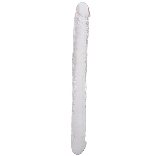 MATATA Dildo Adult Toy for Lesbian, 13.2 Inch Double Sided Dildo for Women Waterproof Flexible Double Dong with Curved Shaft for Vaginal G-spot and Anal Play - Clear