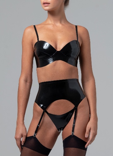 Latex Marilyn Lingerie Set | XS / Black
