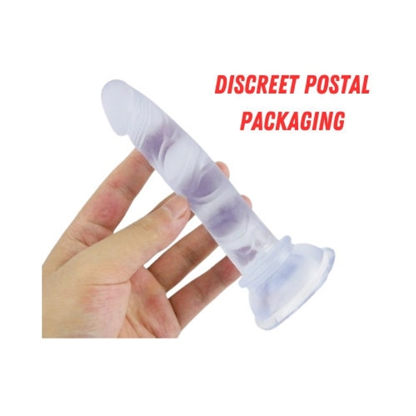 Transparent Anal Training 5" Mini Realistic Jelly Dildo With Strong Suction Cup Base And Free Gift Boxed With Bow