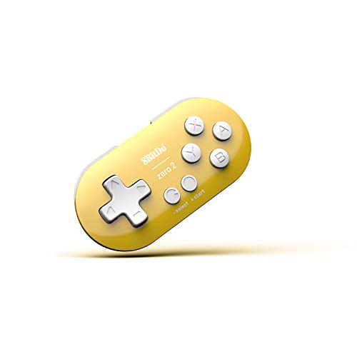 8Bitdo Zero 2 Bluetooth Gamepad Keychain Sized Mini Controller for Switch, Windows, Android, macOS & Raspberry Pi(Yellow Edition) - Yellow