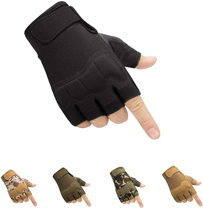 Amazon.com: HYCOPROT Fingerless Tactical Gloves, Knuckle Protective Breathable Lightweight Outdoor Military Gloves for Shooting, Hunting, Motorcycling, Climbing (S, Black) : Everything Else
