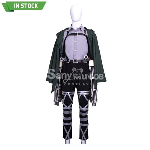 【In Stock】Anime Attack On Titan Cosplay Survey Corps Battlesuit Cosplay Costume - Levi·Ackerman / L