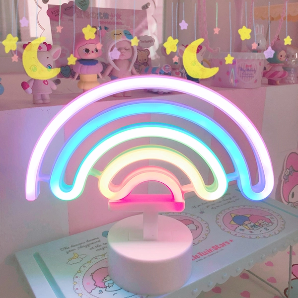 Cute Rainbow LED Night Light Kawaii Home Decor Night Lamp - RegisBox