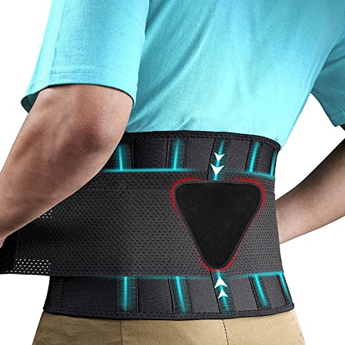 FEATOL Back Brace for Lower Back Pain, Back Support Belt for Women & Men, Breathable Lower Back Brace with Lumbar Pad, Lower Back Pain Relief for Herniated Disc, Sciatica, Large Size/ X Large Size (Waist :30''-38.6'') - Black Small/Medium (Pack of 1)