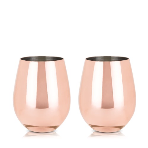 Copper Stemless Wine Glasses