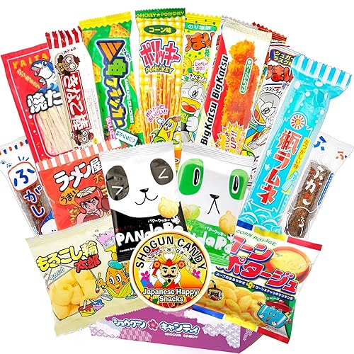 SHOGUN CANDY Box Japanese Snacks & Candy 30 Pieces Variety Dagashi Assortment