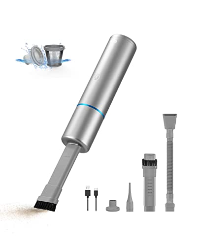 Brigii Crevice Vacuum, Handheld Vacuum & Air Duster & Hand Pump 3 in 1, Cordless Mini Vacuum, 3 Kinds of Crevice Nozzles, Lightweight 1lbs,USB Rechargeable-M2 - M2-Gray