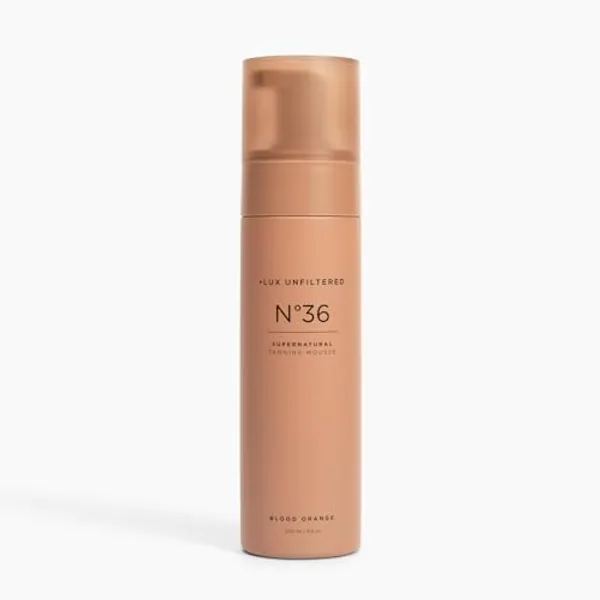 + Lux Unfiltered N°36 Supernatural Tanning Mousse Foam in Blood Orange, Quick + Immediate Sunless Fake Tan, Self Tanner