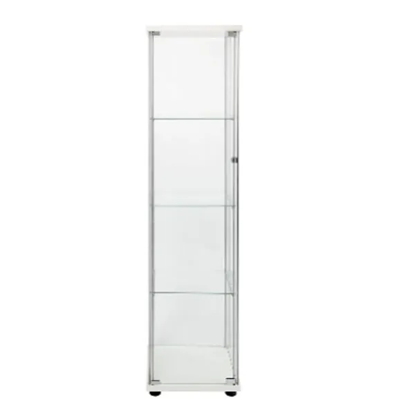 FANYUSHOW Glass-Door Cabinet, 4-Shelf Curio Cabinet,Glass Display Cabinet，White