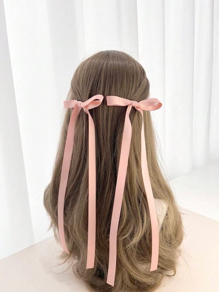 2pcs Women Bow Decor Preppy Alligator Hair Clip For Hair Decoration