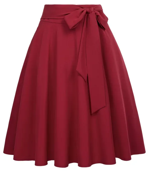 Belle Poque Women's High Waist A-Line Pockets Skirt Skater Flared Midi Skirt