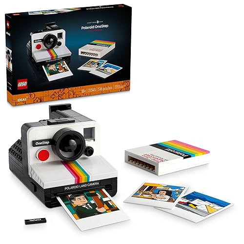 LEGO Ideas Polaroid OneStep SX-70 Building Set for Adults - Vintage Polaroid Model DIY Craft Kit, Ages 18+ - Collectible & Unique Gift for Valentines Day for Him & Her - 21345