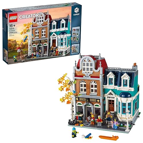 LEGO Creator Expert Bookshop 10270 Modular Building, Home Décor Display Set for Collectors, Advanced Collection, Gift Idea for 16 Plus Year Olds - Frustration-Free Packaging