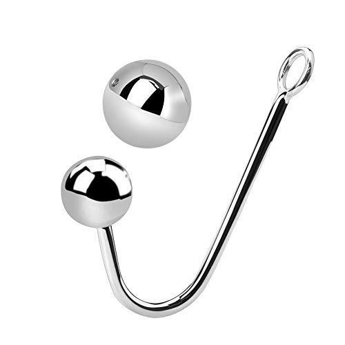 Anal Hook, Solid Single Ball Rope Hook with 2 Replaceable Balls and Ring, Bondage Fetish Toy for Unisex Adult