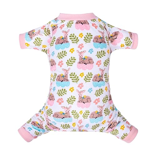 CuteBone Small Dogs Outfit Soft Puppy Onesies Pjs Dog Pajamas Pet Coat Cat Apparel Comfy Doggie Jumpsuit Bodysuit for All Seasons P286M - Medium - Deer