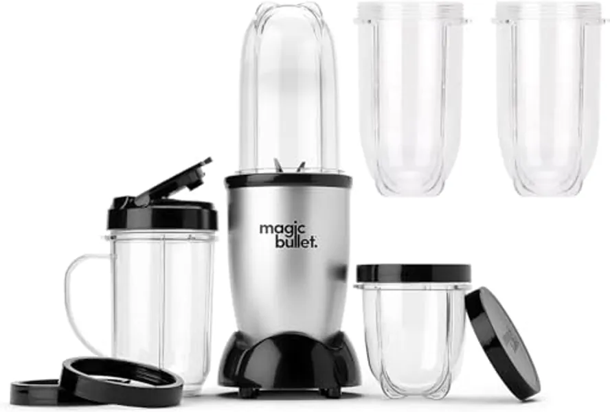 Magic Bullet Blender, Small, Silver, 13 Piece Set