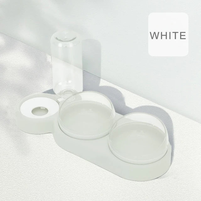 Pet Automatic Tilted Bowl Set - White