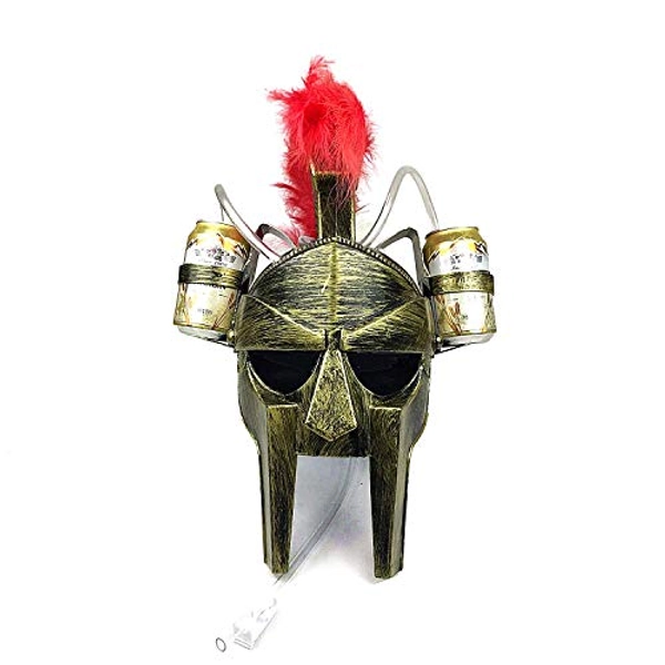 Sparta Drinking Helmet Beer Hat Cola Soda Cap Straw Roman Soldiers Dress Up Party