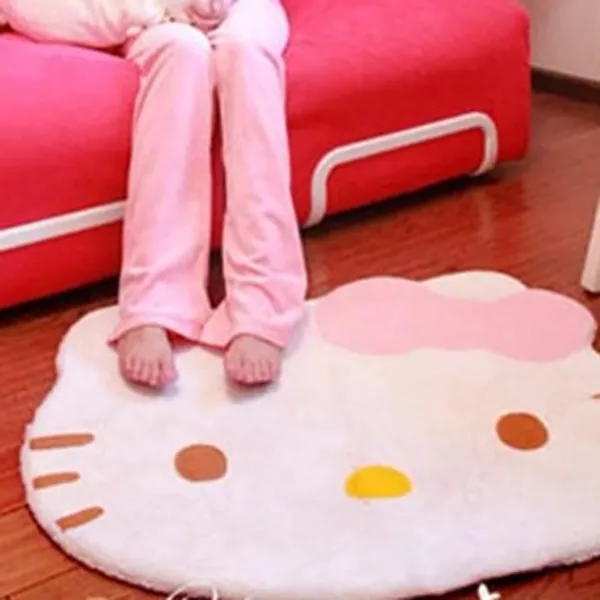 My Melody Carpet Super Soft Cute Cartoon Kittie Bedroom Mats Soft Children Area Rugs Kawaii Carpet Double Sided Fuzzy Blanket