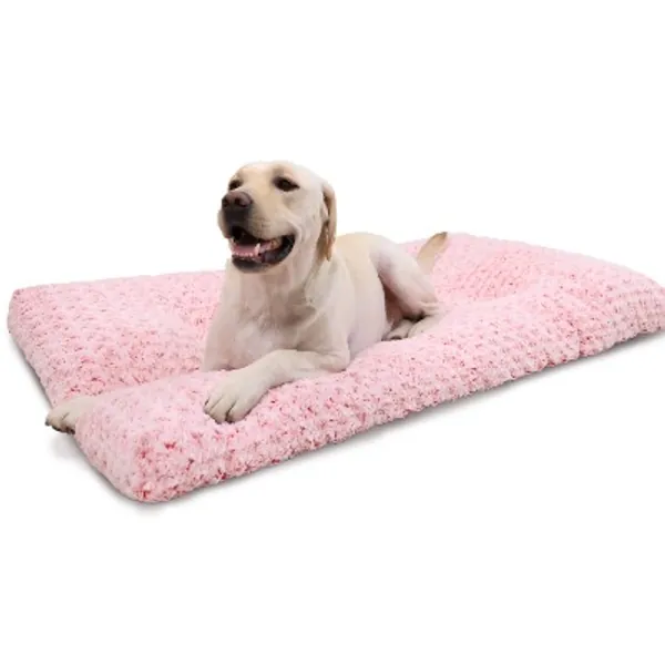 Washable Dog Bed Deluxe Plush Dog Crate Beds Fulffy Comfy Kennel Pad Anti-Slip Pet Sleeping Mat for Large, Jumbo, Medium, Small Dogs Breeds