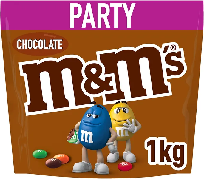 M&M's Chocolate Party Bulk Bag, Chocolate Gift, Movie Night Snacks, 1kg