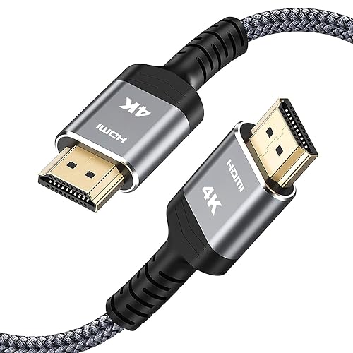 Highwings 4K 60HZ HDMI Cable 6.6FT, 18Gbps High Speed 2.0 Braided Cord-Supports (4K 60Hz HDR,Video 4K 2160p 1080p 3D HDCP 2.2 ARC-Compatible with Ethernet Monitor PS 4/3 HDTV 4K Fire Netflix - 6.6 feet - Grey