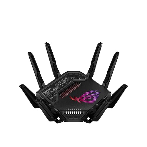 ASUS ROG Rapture GT-BE98 PRO First Quad-Band WiFi 7 Gaming Router supports 320MHz, Dual 10G Port, Triple-level Game Acceleration, Mobile Game Mode, Subscription-Free Security, AiMesh, and VPN features - WiFi 7 |BE30000 | Quad-Band