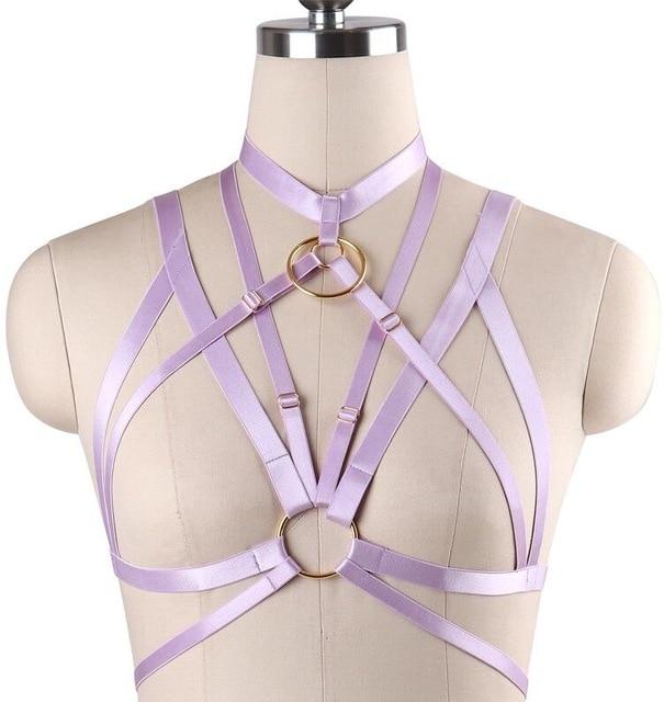 Sleek Satin O Ring Harness - Lavender