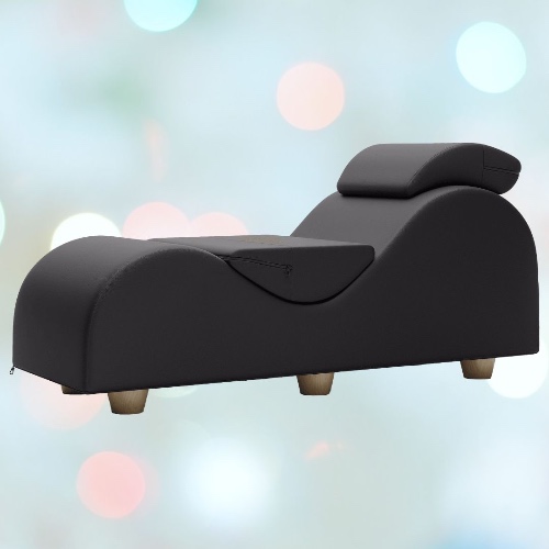 Liberator 'Esse Lounger II' Luxurious Sex Lounge w/ Wood Feet - Black