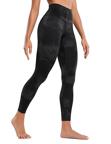 CRZ YOGA Butterluxe High Waisted Lounge Legging 25" - Workout Leggings for Women Buttery Soft Yoga Pants - Medium - Black Tie Dye Flowers