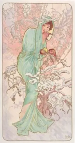 Mucha Framed Print - Hiver