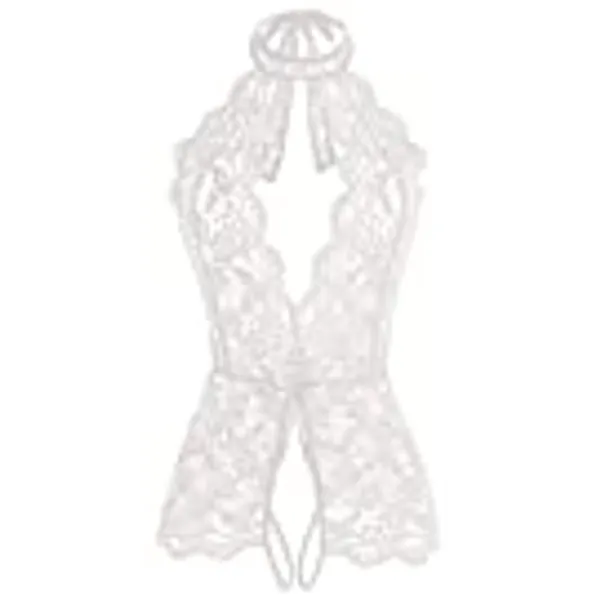 Women Lingerie for Women Deep V Halter One Piece Teddy Bodysuit