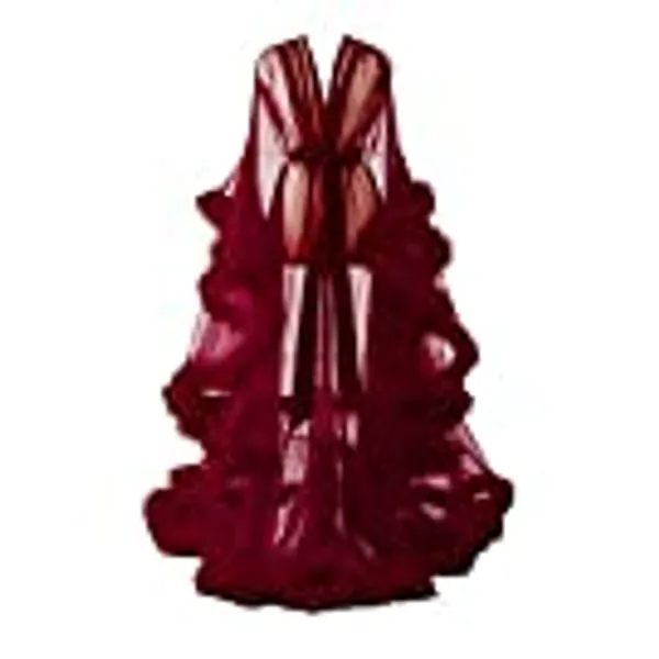 Changuan Sexy Feather Robe Long Fur Tulle Maternity Photoshoot Bridal Robe Lingerie Sleepwear