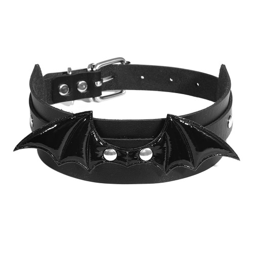 Halloween Bat Wings Gothic Choker - black