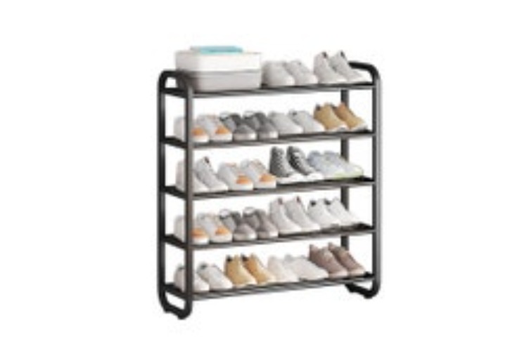 STORFEX 5-Tier Stackable Shoe Rack - Black