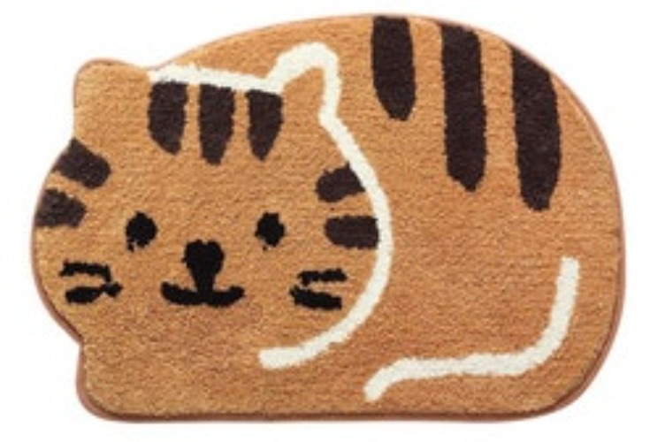Soft Microfibre Bath Mat - Tabby Cat (45 x 65cm)