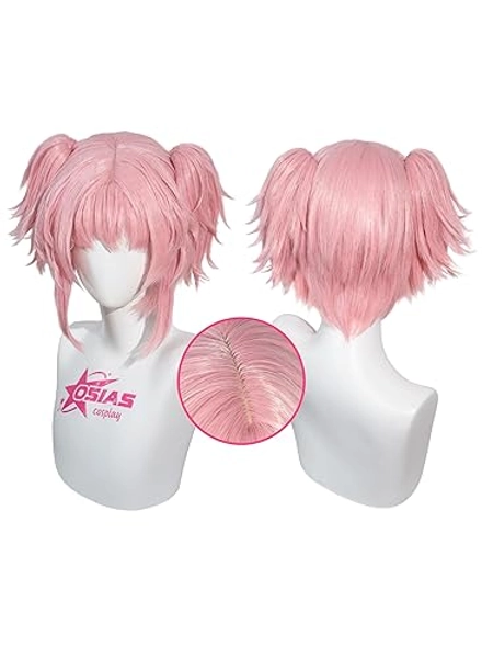 OSIAS Madoka Magica Wig Pink Short Synthetic Heat Resistant Hair