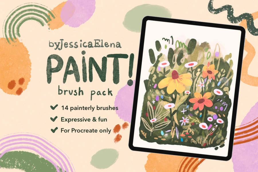 Procreate Brush Pack: Fun and Expressive Painterly Brushes