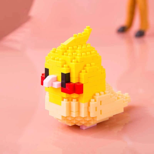Bird Building Blocks Cute Cockatiel Parrot Toy Blocks - L