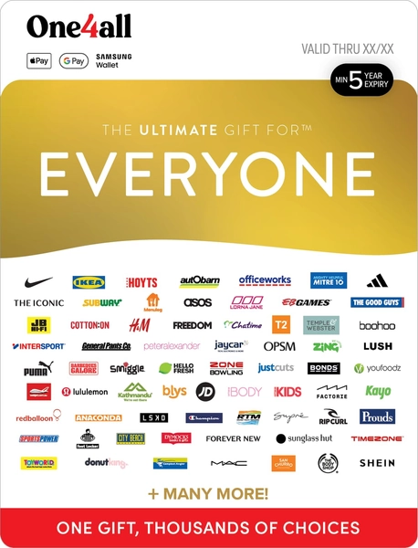 Ultimate Everyone Gift Card - Delivered via mail (AU Only)