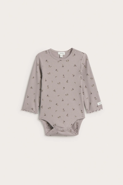 Langermet body med blomstertrykk