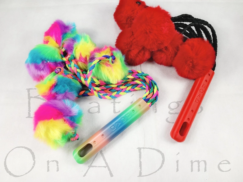 Rainbow Balls Flogger - Unique BDSM Toy - Sensation Play - Handmade Bondage - Gentle Kink Gear - little's playtime - Soft Fluffy Fetish
