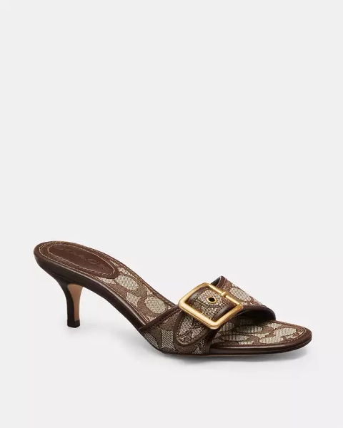 Oak/Maple Margot Sandal In Signature Jacquard