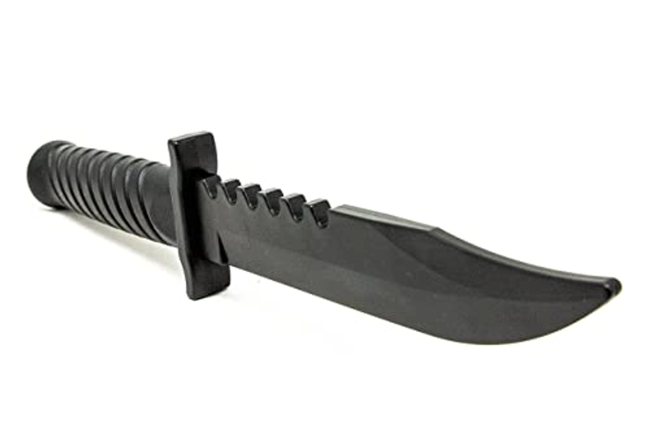 MACS Polypropylene Trainer Equipment Black Plastic Blade Textured Handle Lightweight Self Defense Training Safe Easy Fun Cosplay Combat Military Training Martial Arts Knife 12''
