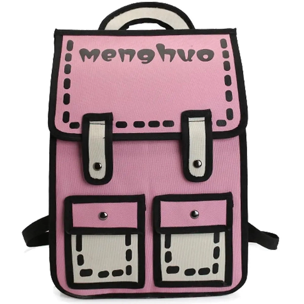 Unique Retro Cartoon Design Backpack in Bold Colors